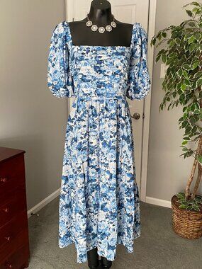 The A&F Emerson Poplin Puff Sleeve Midi Dress